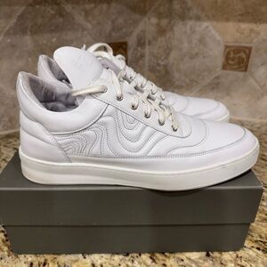 Filling Pieces Low Top Plain Leather Sneakers